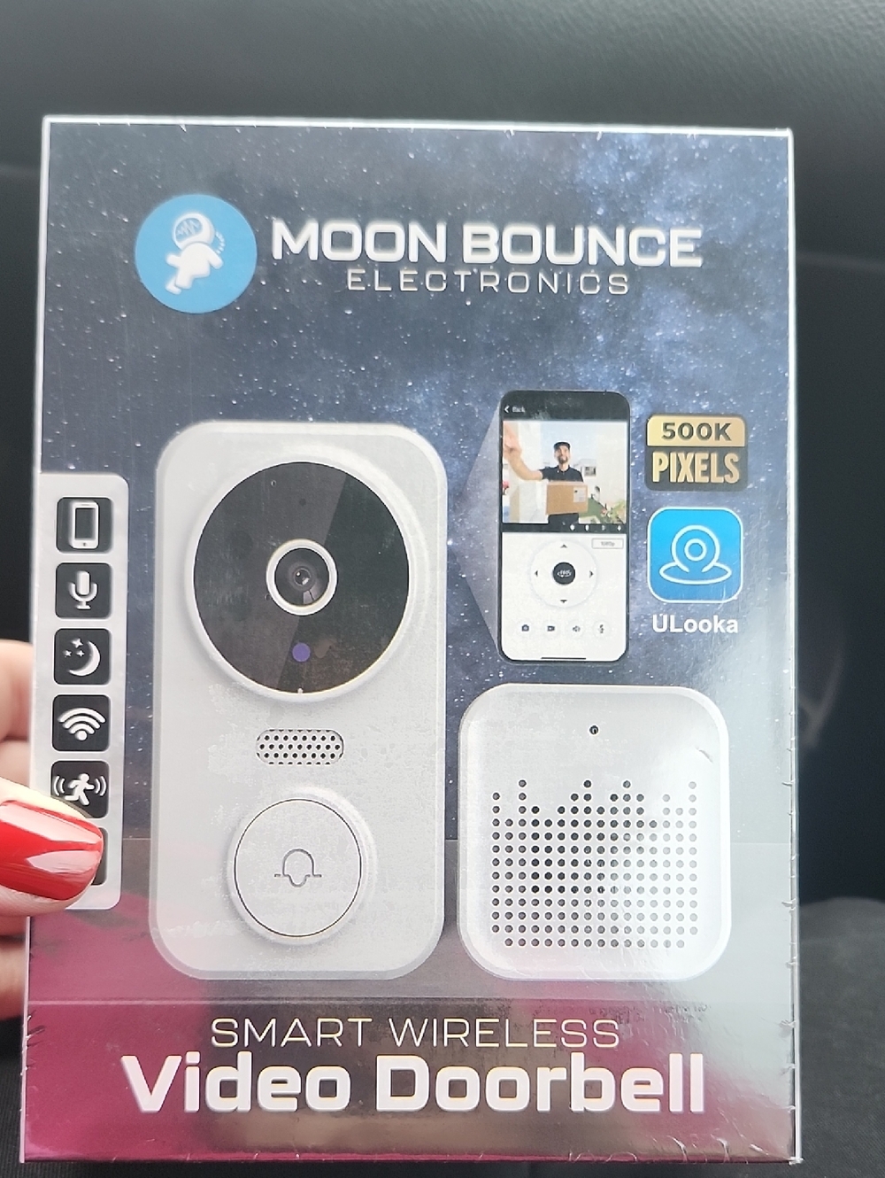 Moon Bounce Smart Wireless Video Doorbell - White